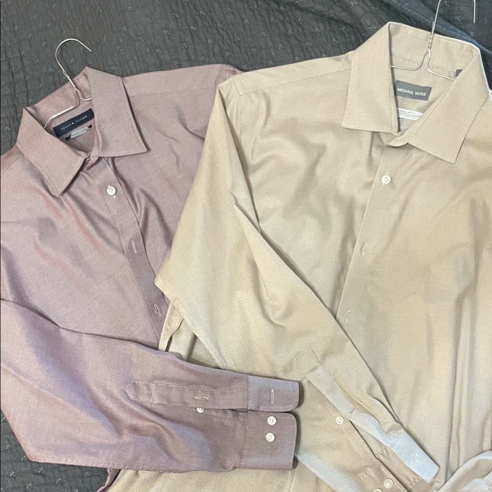 Tommy Hilfiger Beige and Mauve Dress Shirts